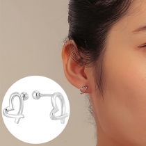 Cute Irregular Heart Shape S925 Silver Earrings
