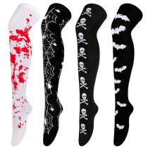 Punk Style Skull Printed/Bat Printed/Spider Web Printed Socks for Halloween