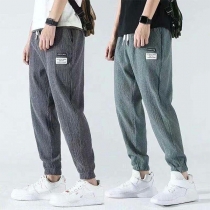 Ice Silk Casual Pants with Loose Cuffs