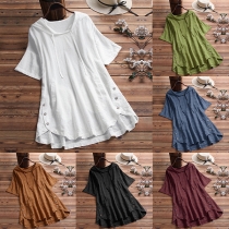 Casual Short Sleeve Drawstring Hooded Shirt