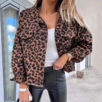 Leopard Print Denim Jacket: Distressed with Tassels