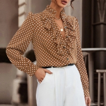 Retro French-Style Lace Collar Shirt: Long Sleeve Fashion Blouse