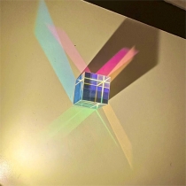 Optical Glass Prism Cube Suncatcher: Colorful Desktop Ornaments