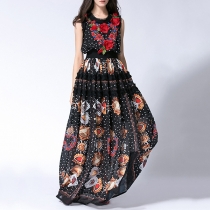 Maxi Bohemian Tank Dress: Long Printed Design