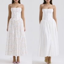 Fashion Square Neck Cinch Waist Cami Dress