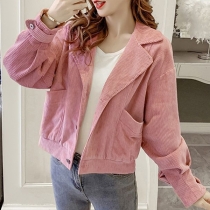 Vintage-Style Long Sleeves Cropped Jacket