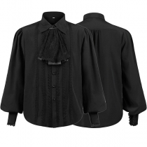 Vintage Men's Ruffled Shirt – Steampunk Victorian Top for Performance and Cosplay