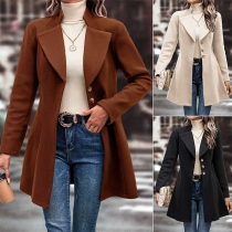 Fashion Lapel Long Sleeve Duffle Jacket