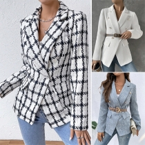 Fashion Notch Lapel Long Sleeve Blazer