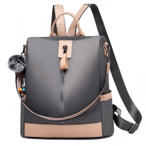 Colorblock PU Leather Backpack: Ideal for School, Travel, and Everyday Use