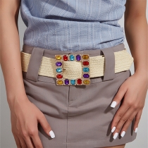 Rhinestone Decorative Waist Belt Buckle Skirt Decoration