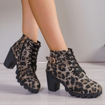 Women's Casual Chunky Heel Platform Ankle Boots