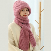 Knitted Beanie and Scarf Set – All-in-One Winter Accessory