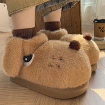 Cute Plush Cotton Slippers for Women – Indoor Comfort Shoes