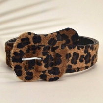 Leopard Print Pin Buckle Belt