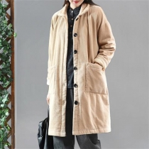 Women's Mid-Length Corduroy Coat