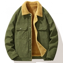 Two-Tone Corduroy Warm Jacket