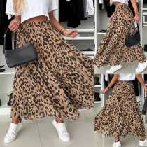 Fashion Leopard Printed Maxi Dress