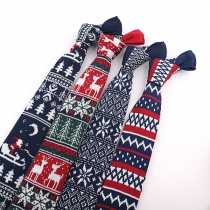 Retro Flat-End Design Unisex Knit Holiday Tie