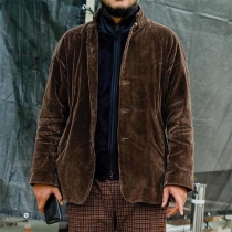 Retro Style Cropped Corduroy Jacket