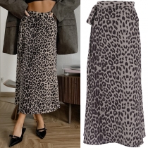 Street Fashion Leopard Printed Wrap Skirt