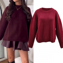 Fashion Crew Neck Long Sleeve Sweater