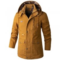 Mid-Length Hooded Windbreaker