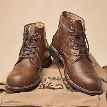 Steel Toe Combat Work Boots with Chunky Sole