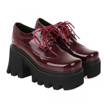 Chunky Platform Patent Leather Loafers