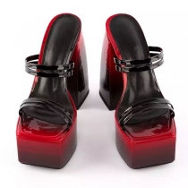 Platform Block Heel Ankle Strap Sandals