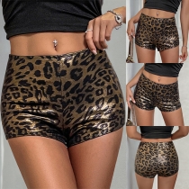 Fashion Leopard Printed Low-rise Shorts