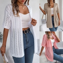 Fashion Hollow Out Short Sleeve Cover-up Cardigan