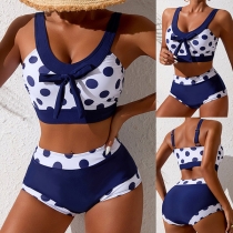 Fashion Dot Printed Two-piece Bikini Set