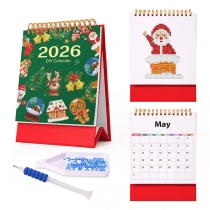 2026 DIY Christmas Pattern Calendar - Creative Diamond Painting Desk Decor