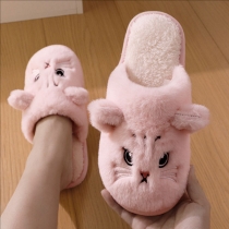 Cute Warm Cat Shape Plush Slippers
