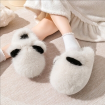 Cute Warm Plush Contrast Color Cartoon Slipper