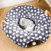 Cute Warm Circle Semi-Enclosed Tunnel Shape Plushed Pet Sleeping Bag