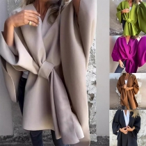 Fashion Solid Color Front Knot Cape