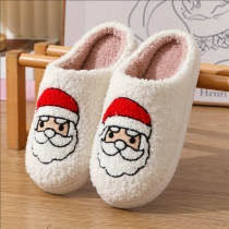 Fashion Christmas Tree/Santa Claus Pattern Warm Plush Slippers
