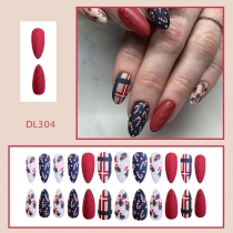 Fashion 24-Piece Fake Nails, Christmas Nail Art Set – for Festive Manicure