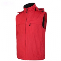 Fashion Sleeveless Detachable Hooded Waterproof Plush Lined Unisex Vest