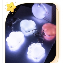 Rechargeable Touch Activated LED Keychain Light, Cute Heart Shaped Light Up Bag Charm, Clip-on Backpack Safety Light & Mini Night Light for Women Girls, Birthday Gift, Ventinday Gift Idea