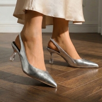 Women's Slingback Kitten Heels - Elegant Pointed Toe Dress Pumps for Wedding & Party