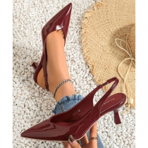 Women's Slingback Kitten Heels - Elegant Pointed Toe Dress Pumps for Wedding & Party
