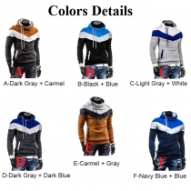 Fashion Contrast Color Hooded Men's Sweatshirt