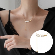 Fashion Gold-tone Tassel Pendant Necklace