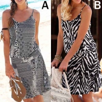 Sexy Backless Printed Sling Dress