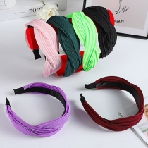 Fashion Solid Color Wave S-Shaped Knit Headband