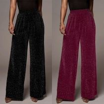 Fashion Bling-bling High-waist Wide-leg Pants