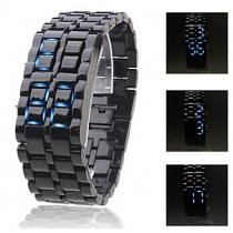 Unisex Blue LED Lava Style Plastic Band Digital Wrist Watch